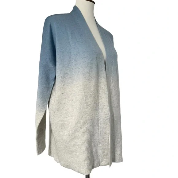 VINCE Ombre Dip‎ Dye Cashmere Wool Open Cardigan